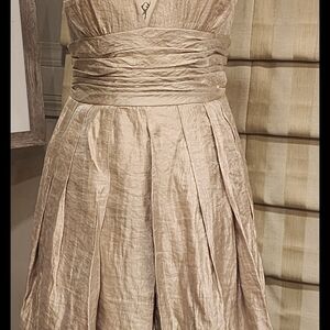 Chic Strapless Beige Dress